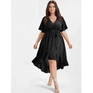 NWT BloomChic Black High Low Wrap Dress size Large (12)